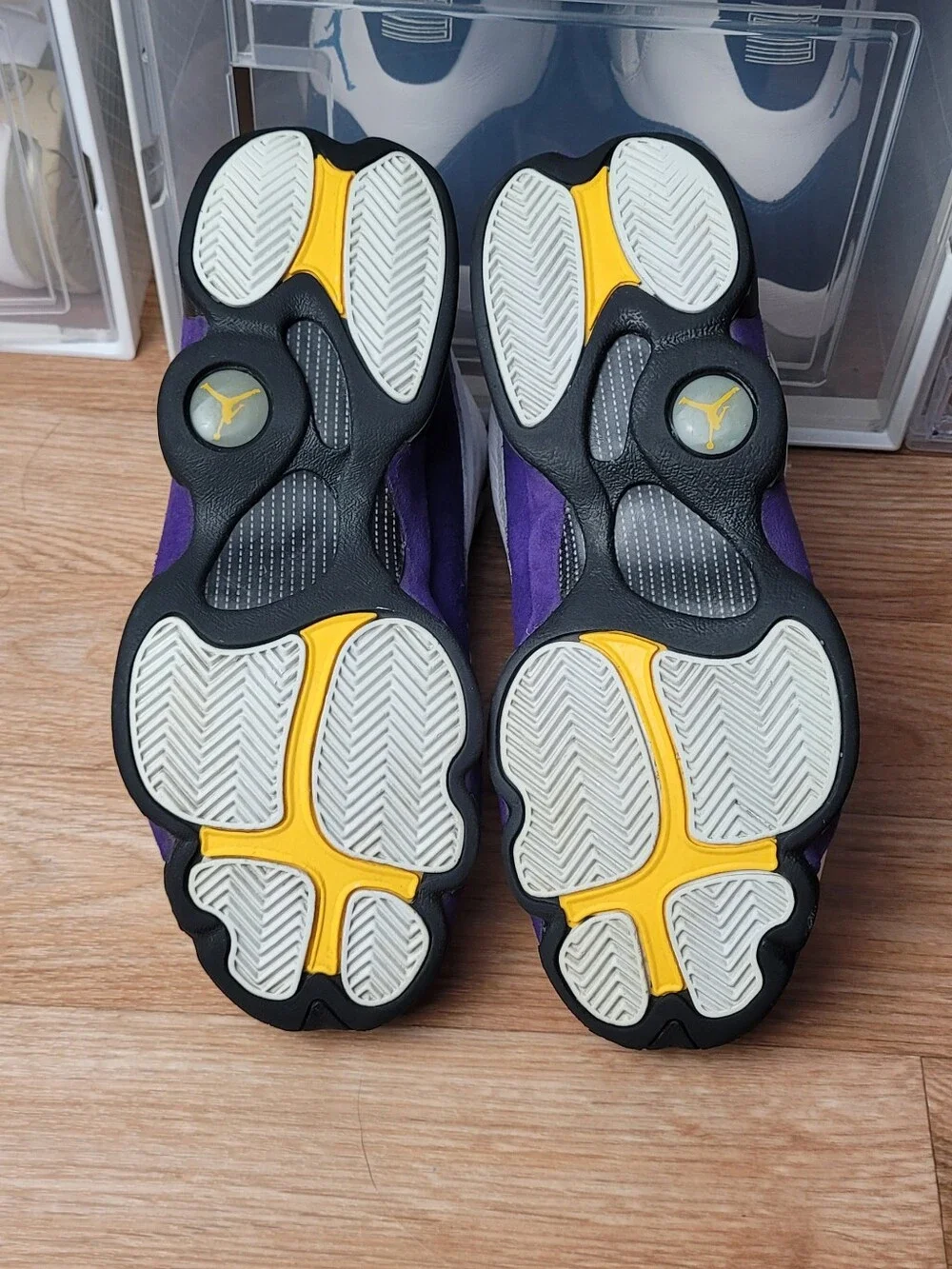 Jordan 13 Retro Mid Lakers Size 7y GS 884129-105 White Purple Youth Sneakers OG